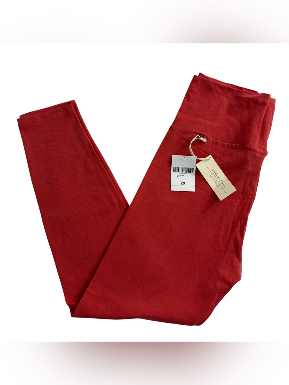 Forever 21 Plus Red High Rise Leggings Women’s Size 2X NWT